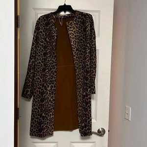 Zara leopard print long coat-never worn